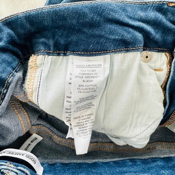 Good American Good Waist Crop Size 2/26 Blue331 Skinny Leg High Rise Stretch - Picture 6 of 8